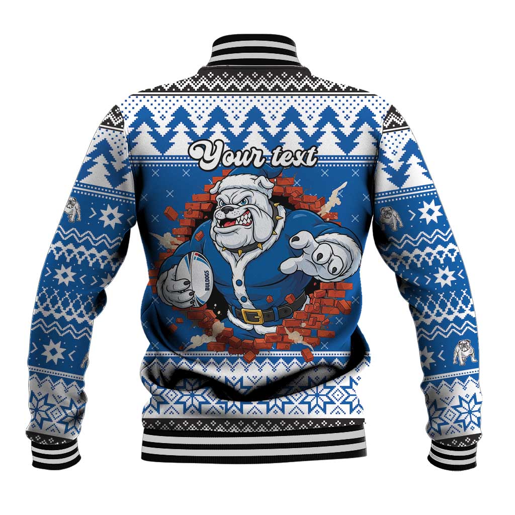Angry Santa Bulldog Personalized Baseball Jacket Christmas Rugby League Spirit - Aussie Hoodie