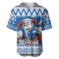 Angry Santa Bulldog Personalized Baseball Jersey Christmas Rugby League Spirit - Aussie Hoodie