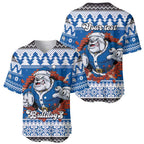 Angry Santa Bulldog Personalized Baseball Jersey Christmas Rugby League Spirit - Aussie Hoodie