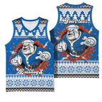 Angry Santa Bulldog Personalized Basketball Jersey Christmas Rugby League Spirit - Aussie Hoodie