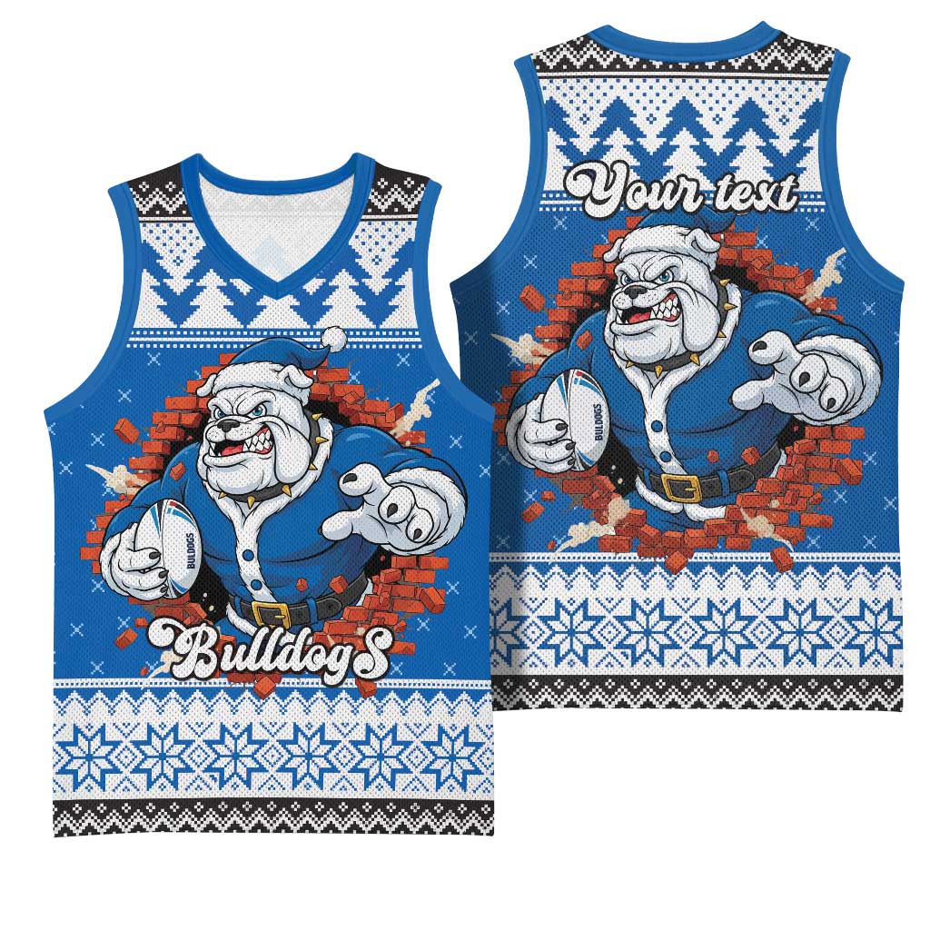 Angry Santa Bulldog Personalized Basketball Jersey Christmas Rugby League Spirit - Aussie Hoodie