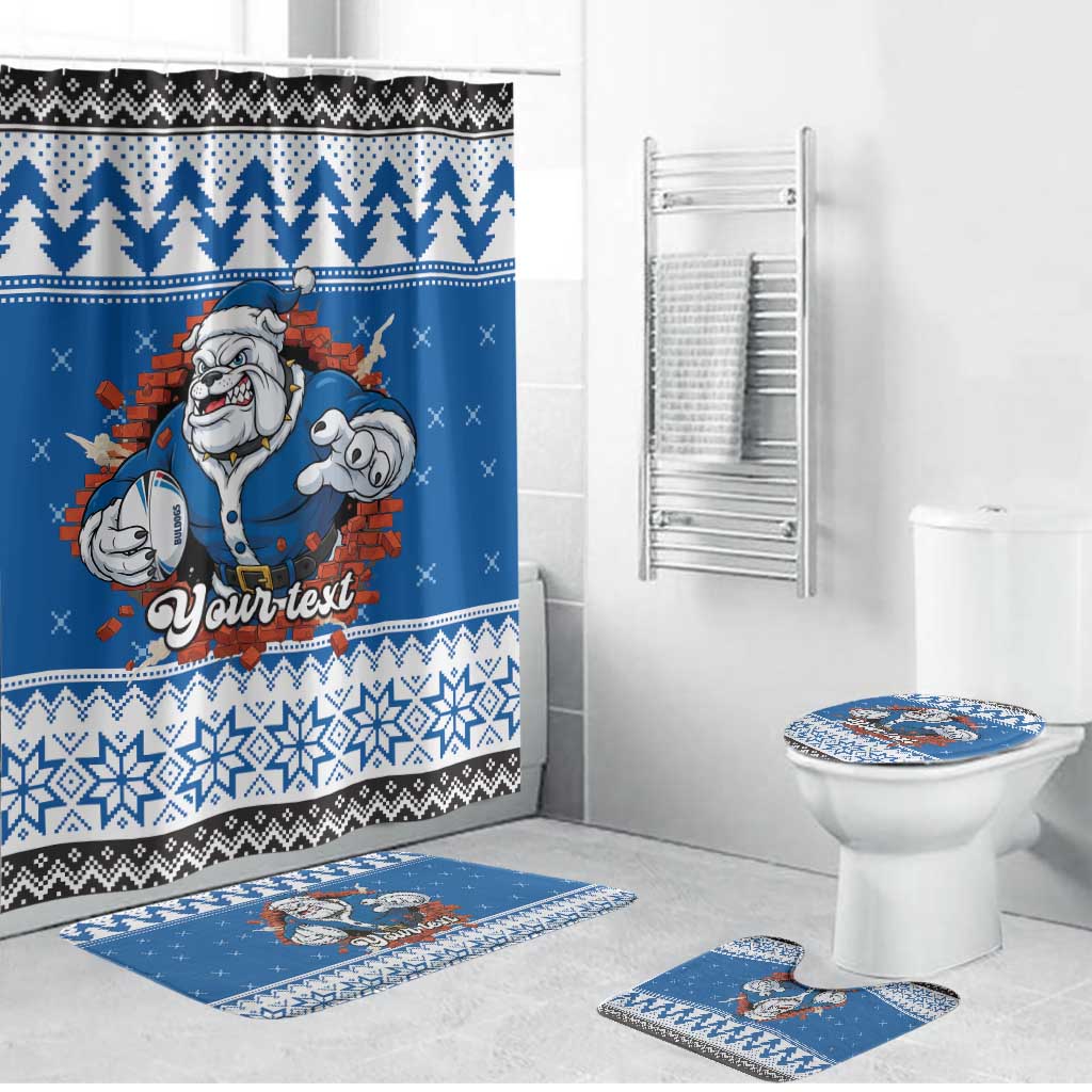 Angry Santa Bulldog Personalized Bathroom Set Christmas Rugby League Spirit - Aussie Hoodie