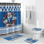 Angry Santa Bulldog Personalized Bathroom Set Christmas Rugby League Spirit - Aussie Hoodie