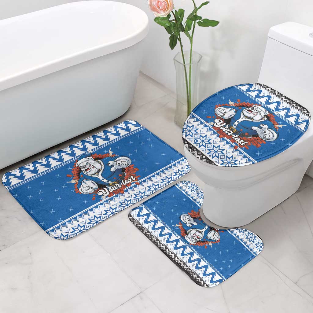 Angry Santa Bulldog Personalized Bathroom Set Christmas Rugby League Spirit - Aussie Hoodie