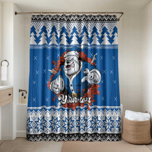 Angry Santa Bulldog Personalized Bathroom Set Christmas Rugby League Spirit - Aussie Hoodie