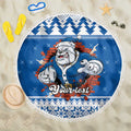 Angry Santa Bulldog Personalized Beach Blanket Christmas Rugby League Spirit - Aussie Hoodie