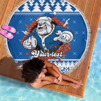 Angry Santa Bulldog Personalized Beach Blanket Christmas Rugby League Spirit - Aussie Hoodie