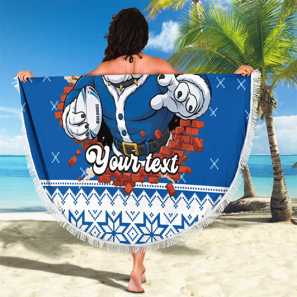 Angry Santa Bulldog Personalized Beach Blanket Christmas Rugby League Spirit - Aussie Hoodie