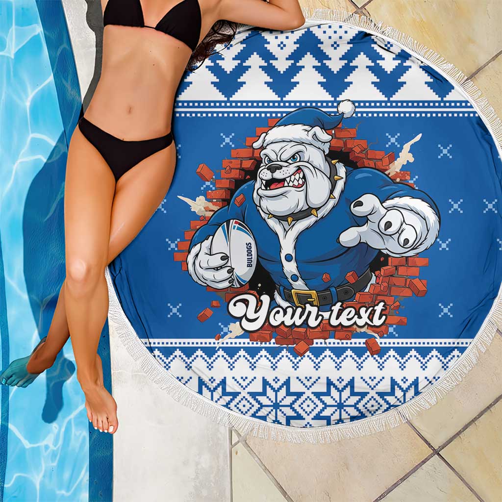 Angry Santa Bulldog Personalized Beach Blanket Christmas Rugby League Spirit - Aussie Hoodie
