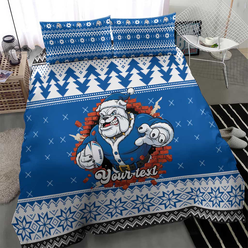 Angry Santa Bulldog Personalized Bedding Set Christmas Rugby League Spirit - Aussie Hoodie
