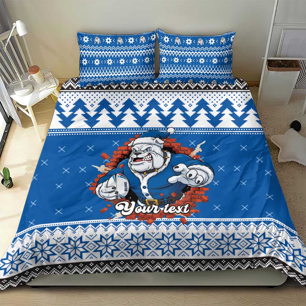 Angry Santa Bulldog Personalized Bedding Set Christmas Rugby League Spirit - Aussie Hoodie
