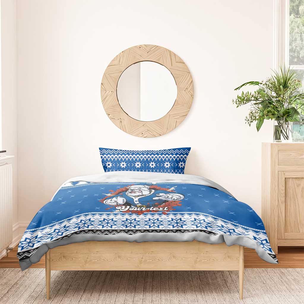 Angry Santa Bulldog Personalized Bedding Set Christmas Rugby League Spirit - Aussie Hoodie