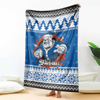 Angry Santa Bulldog Personalized Blanket Christmas Rugby League Spirit - Aussie Hoodie