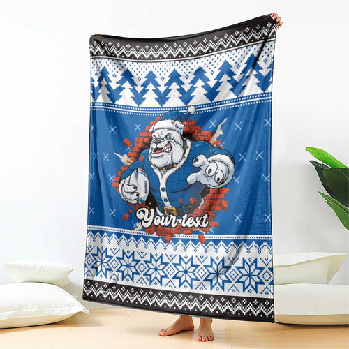 Angry Santa Bulldog Personalized Blanket Christmas Rugby League Spirit - Aussie Hoodie