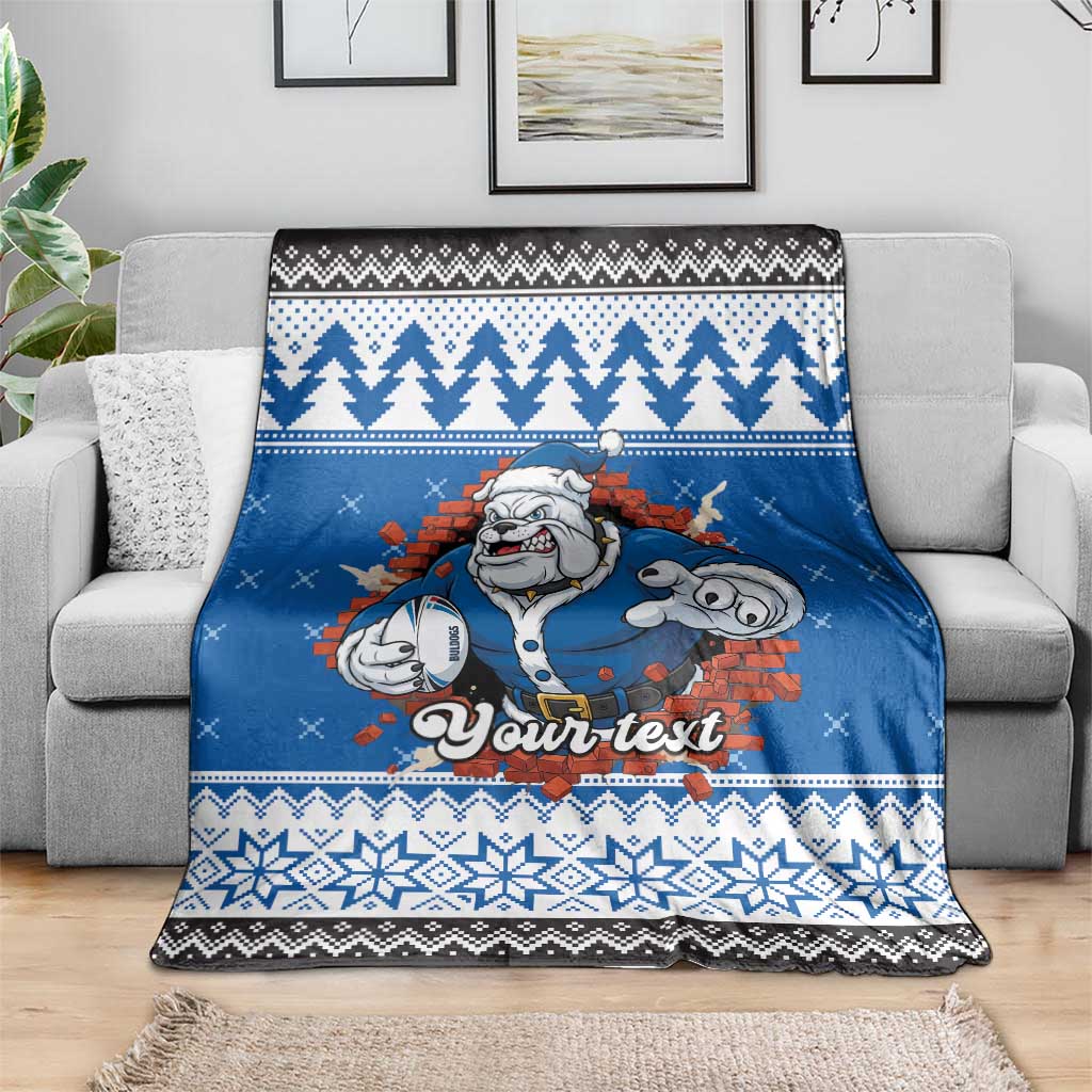 Angry Santa Bulldog Personalized Blanket Christmas Rugby League Spirit - Aussie Hoodie