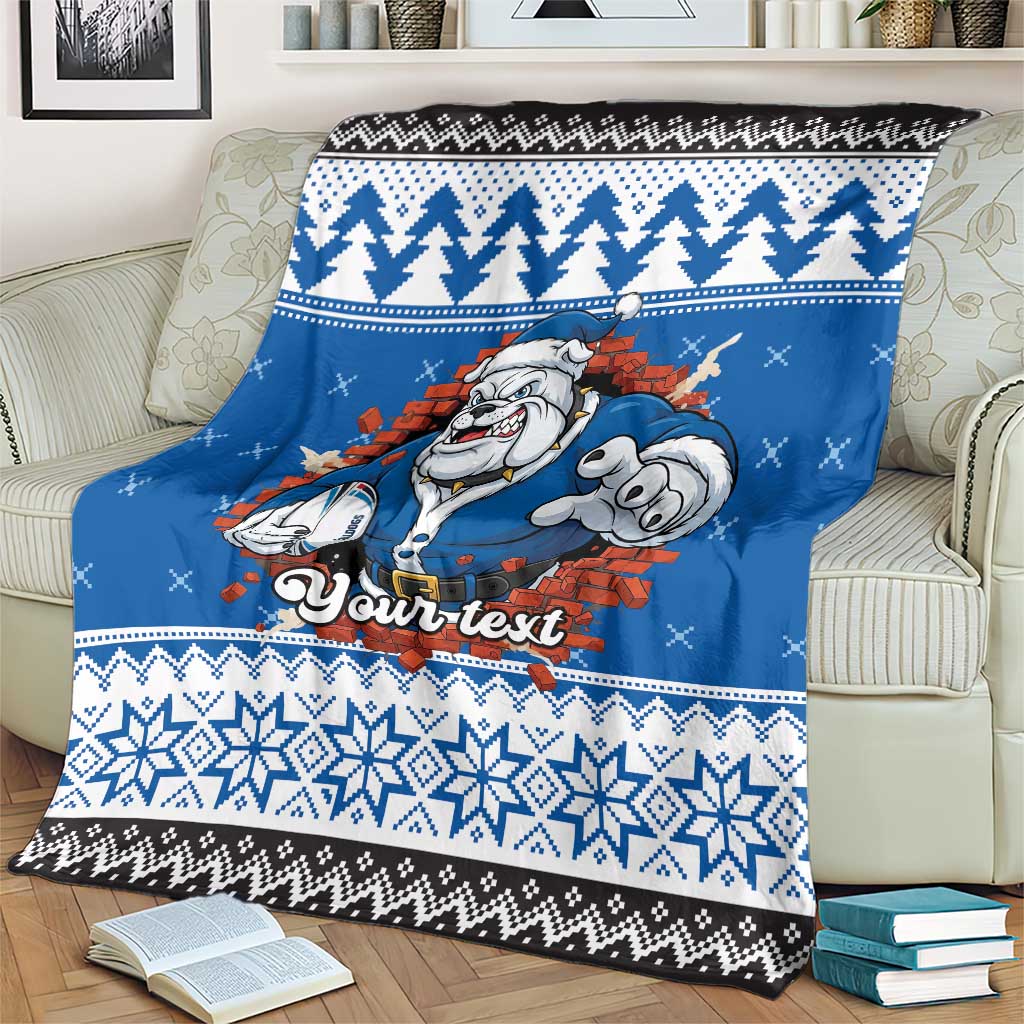Angry Santa Bulldog Personalized Blanket Christmas Rugby League Spirit - Aussie Hoodie