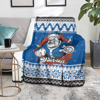 Angry Santa Bulldog Personalized Blanket Christmas Rugby League Spirit - Aussie Hoodie