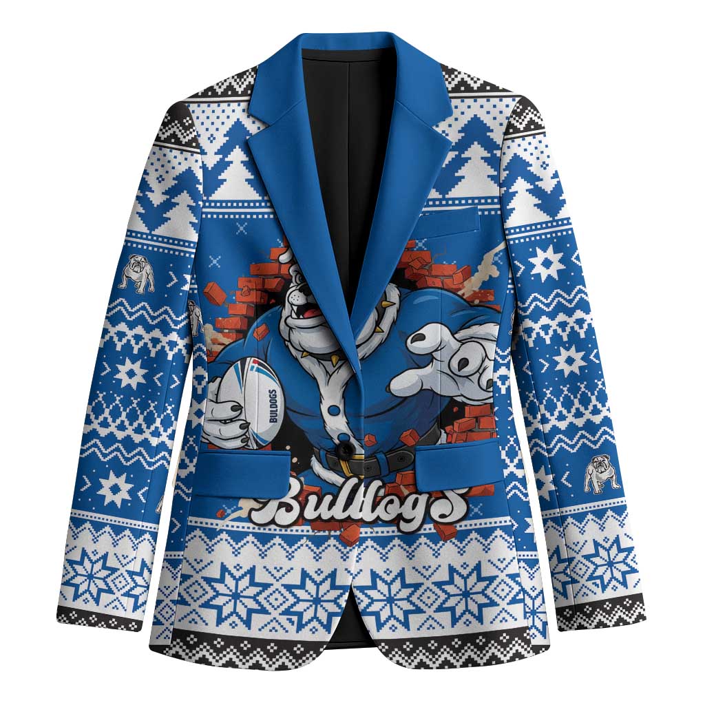 Angry Santa Bulldog Personalized Blazer Christmas Rugby League Spirit - Aussie Hoodie