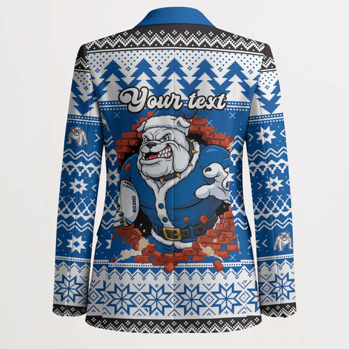Angry Santa Bulldog Personalized Blazer Christmas Rugby League Spirit - Aussie Hoodie