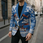 Angry Santa Bulldog Personalized Blazer Christmas Rugby League Spirit - Aussie Hoodie