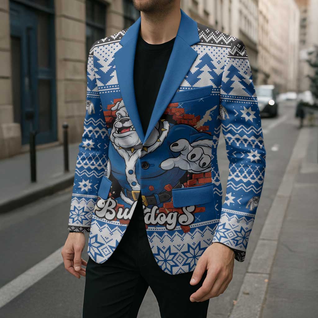 Angry Santa Bulldog Personalized Blazer Christmas Rugby League Spirit - Aussie Hoodie