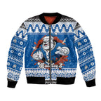 Angry Santa Bulldog Personalized Bomber Jacket Christmas Rugby League Spirit - Aussie Hoodie