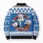 Angry Santa Bulldog Personalized Bomber Puffer Jacket Christmas Rugby League Spirit - Aussie Hoodie
