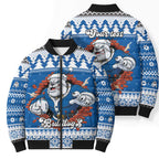Angry Santa Bulldog Personalized Bomber Puffer Jacket Christmas Rugby League Spirit - Aussie Hoodie