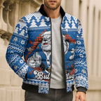 Angry Santa Bulldog Personalized Bomber Puffer Jacket Christmas Rugby League Spirit - Aussie Hoodie