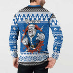 Angry Santa Bulldog Personalized Button Sweatshirt Christmas Rugby League Spirit - Aussie Hoodie
