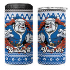 Angry Santa Bulldog Personalized 4 in 1 Can Cooler Tumbler Christmas Rugby League Spirit - Aussie Hoodie