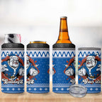 Angry Santa Bulldog Personalized 4 in 1 Can Cooler Tumbler Christmas Rugby League Spirit - Aussie Hoodie