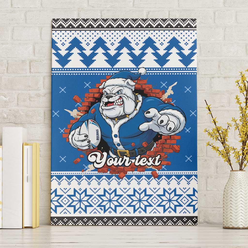 Angry Santa Bulldog Personalized Canvas Wall Art Christmas Rugby League Spirit - Aussie Hoodie