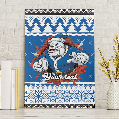 Angry Santa Bulldog Personalized Canvas Wall Art Christmas Rugby League Spirit - Aussie Hoodie