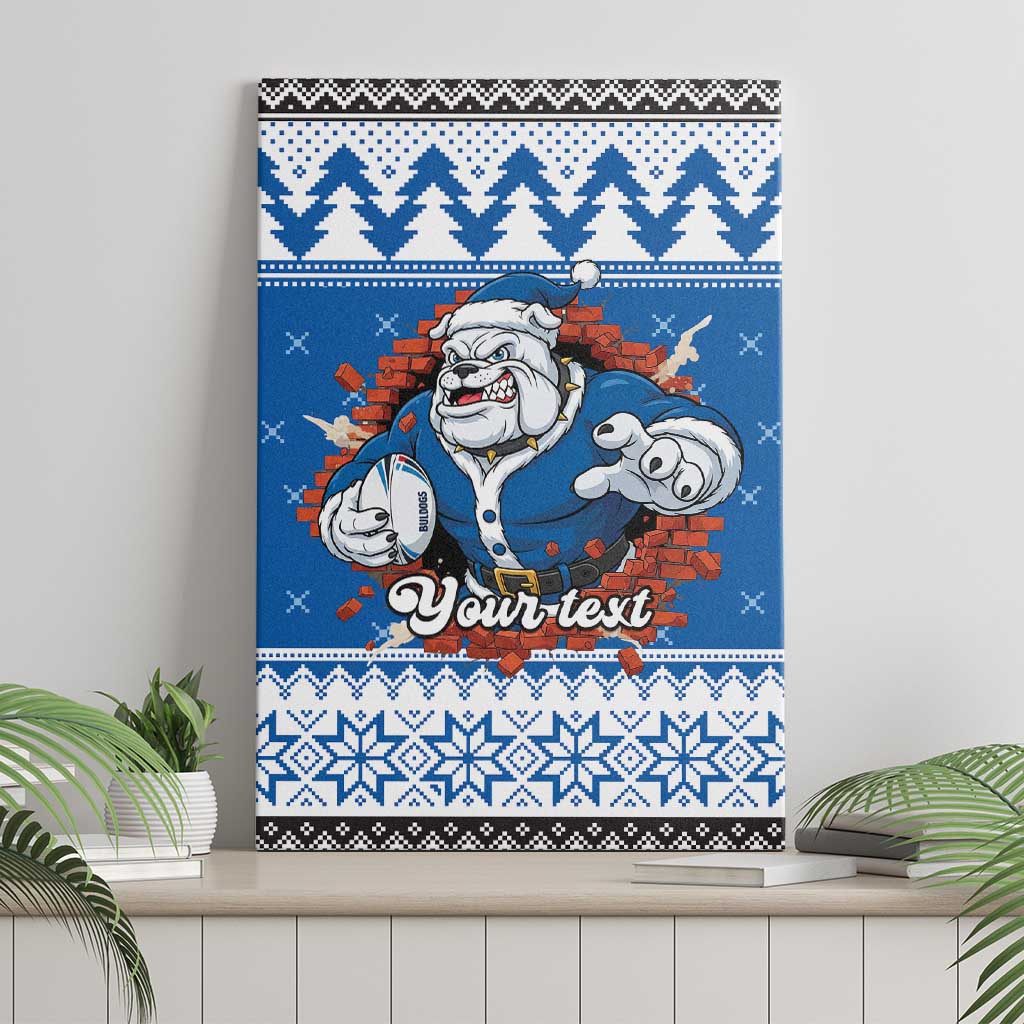 Angry Santa Bulldog Personalized Canvas Wall Art Christmas Rugby League Spirit - Aussie Hoodie