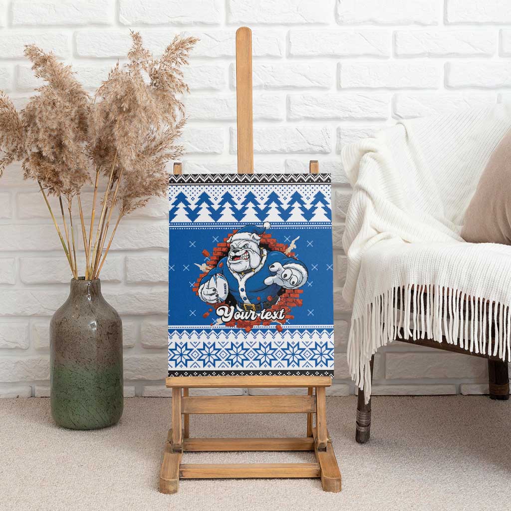 Angry Santa Bulldog Personalized Canvas Wall Art Christmas Rugby League Spirit - Aussie Hoodie