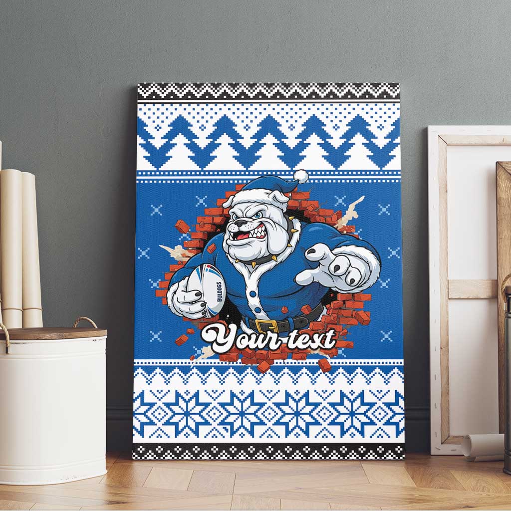 Angry Santa Bulldog Personalized Canvas Wall Art Christmas Rugby League Spirit - Aussie Hoodie