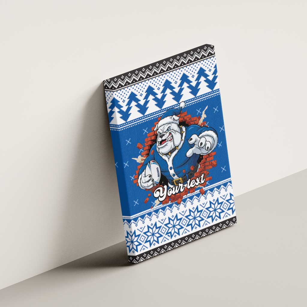 Angry Santa Bulldog Personalized Canvas Wall Art Christmas Rugby League Spirit - Aussie Hoodie