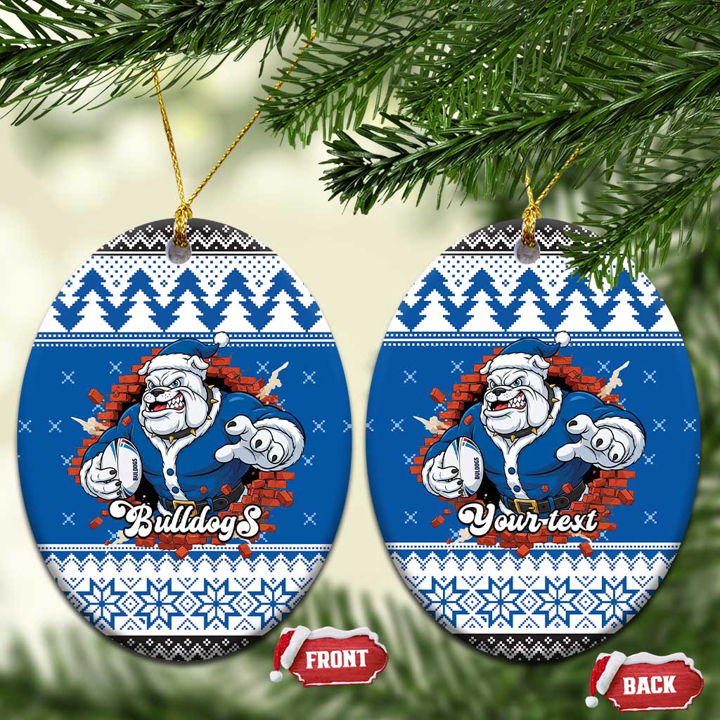 Angry Santa Bulldog Personalized Ceramic Ornament Christmas Rugby League Spirit - Aussie Hoodie