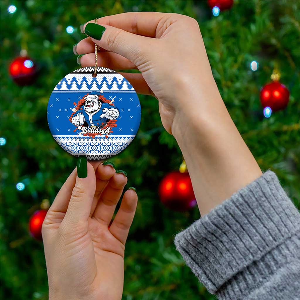 Angry Santa Bulldog Personalized Ceramic Ornament Christmas Rugby League Spirit - Aussie Hoodie