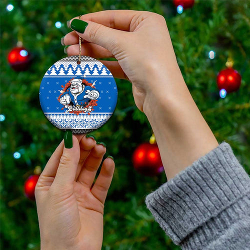 Angry Santa Bulldog Personalized Ceramic Ornament Christmas Rugby League Spirit - Aussie Hoodie