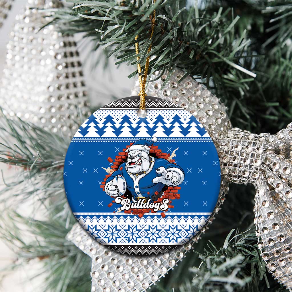 Angry Santa Bulldog Personalized Ceramic Ornament Christmas Rugby League Spirit - Aussie Hoodie