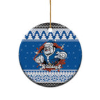 Angry Santa Bulldog Personalized Ceramic Ornament Christmas Rugby League Spirit - Aussie Hoodie