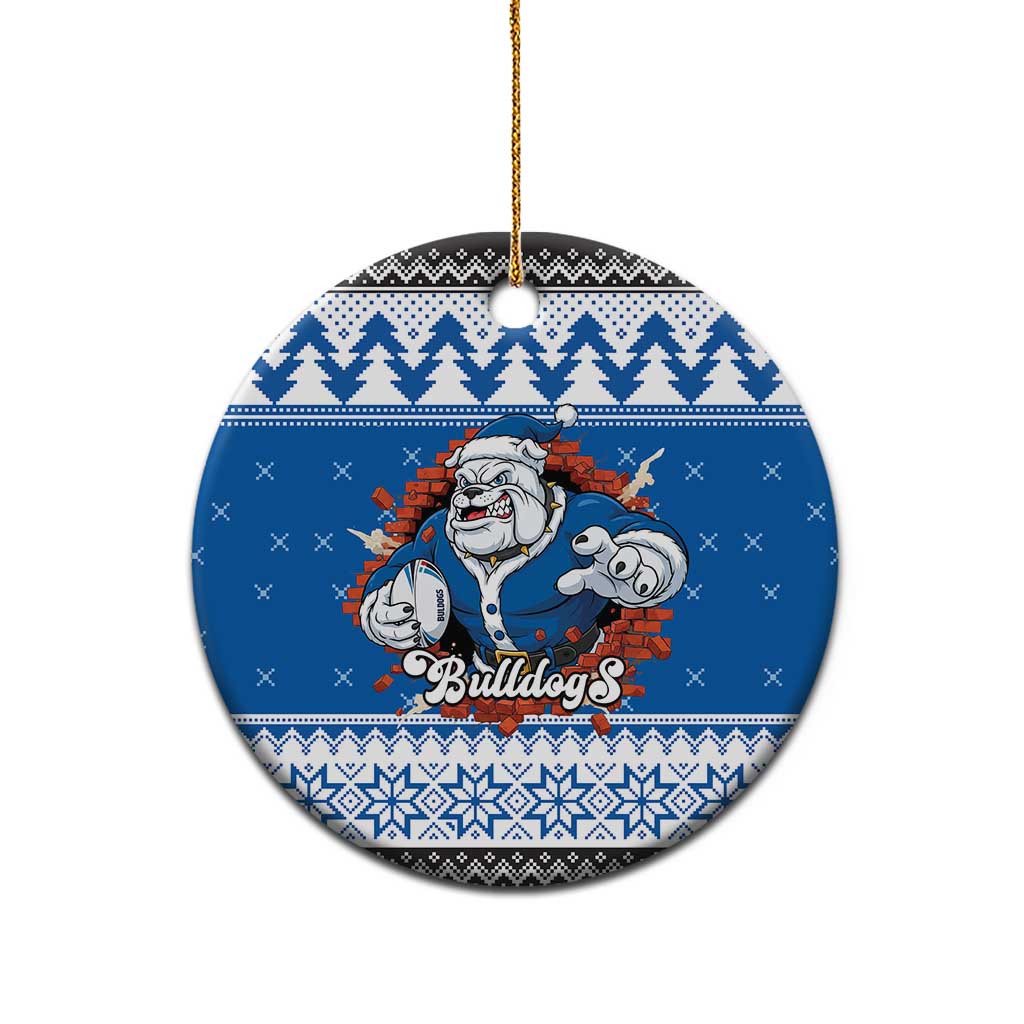 Angry Santa Bulldog Personalized Ceramic Ornament Christmas Rugby League Spirit - Aussie Hoodie