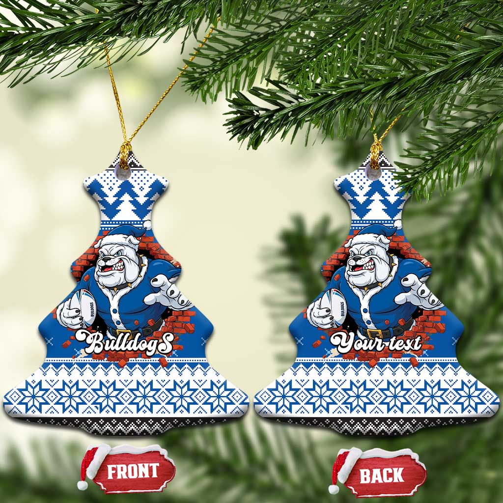 Angry Santa Bulldog Personalized Ceramic Ornament Christmas Rugby League Spirit - Aussie Hoodie