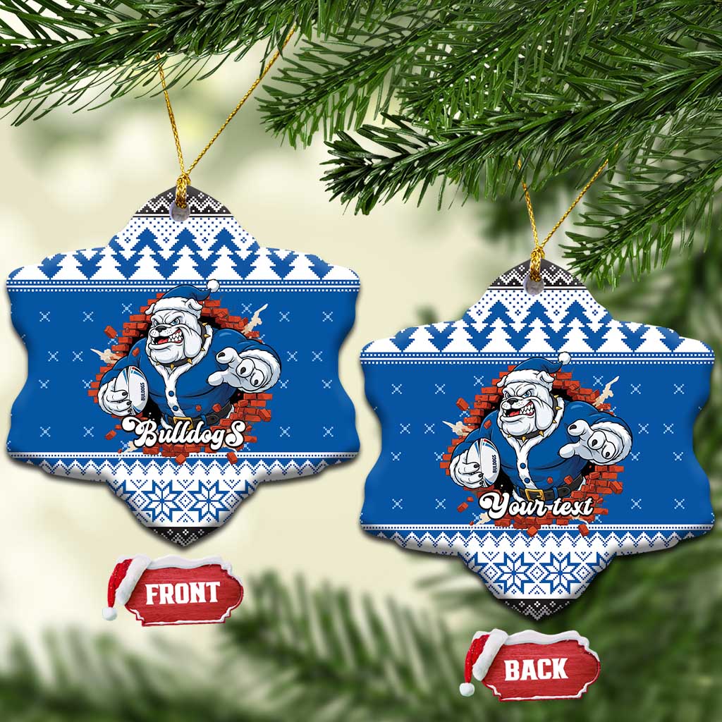 Angry Santa Bulldog Personalized Ceramic Ornament Christmas Rugby League Spirit - Aussie Hoodie