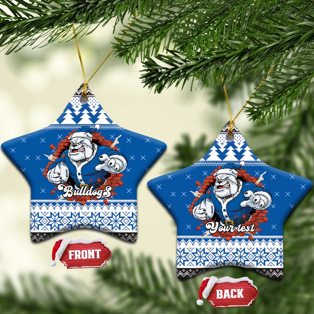 Angry Santa Bulldog Personalized Ceramic Ornament Christmas Rugby League Spirit - Aussie Hoodie