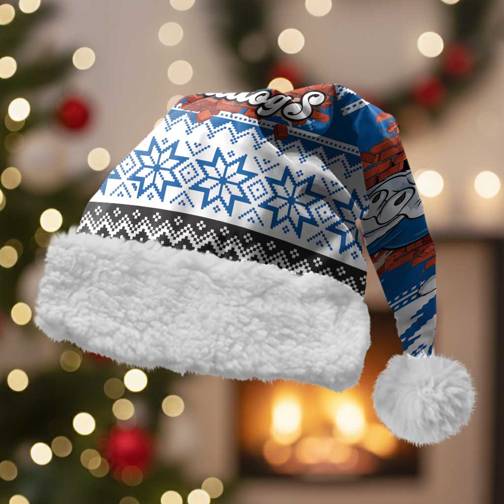 Angry Santa Bulldog Personalized Christmas Santa Hat Christmas Rugby League Spirit - Aussie Hoodie