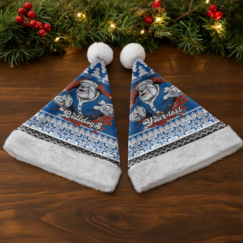 Angry Santa Bulldog Personalized Christmas Santa Hat Christmas Rugby League Spirit - Aussie Hoodie