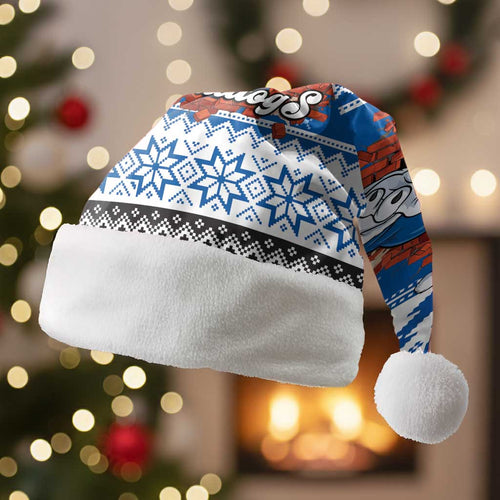 Angry Santa Bulldog Personalized Christmas Santa Hat Christmas Rugby League Spirit - Aussie Hoodie